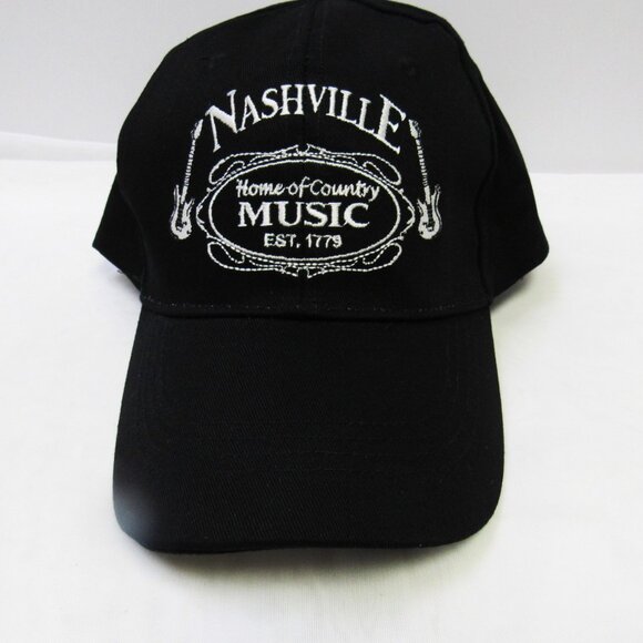 Nashville Home Of Country Music Embroidered Black Baseball Hat Cap NEW - Picture 1 of 3